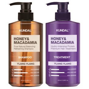 쿤달 네이처샴푸500ml + 트리트먼트500ml 일랑일랑향, 1세트, 500ml