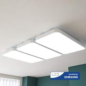 LED 심플 거실등 삼성칩 180W 국산 거실 조명 삼성모듈 플리커프리, 화이트