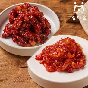 [엠마홈] 밥도둑 반찬 낙지젓젓갈+오징어젓갈 2종세트 국내가공, 200g, 2개