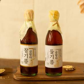 딱 한번만 착유하는 고소한 참기름 들기름 350ml, 참기름 350ml + 들기름 350ml, 2개