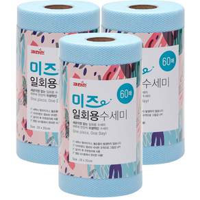 크린손 미즈 일회용 수세미 20 x 30 cm, 60개입, 3개