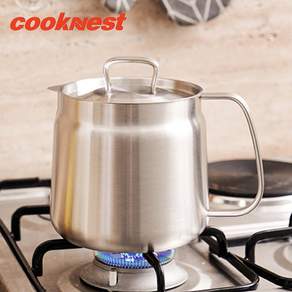 CookNest 304 스텐 물끓이는 주전자 인덕션 케틀팟 멀티팟 냄비, +기름 유출망, 1개, 2L