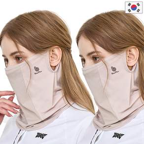 쿨썸 1+1 국내산 숨쉬기편한 UV 자외선차단 남여공용 스포츠 골프 여름마스크, XL, 스킨+스킨, 2개