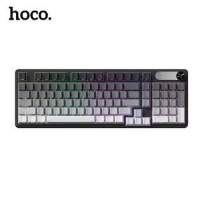 hoco 저소음 유선 키보드 기계식 감촉 멤브레인 키보드 방수 RGB 게이밍 키보드 98키, 그러데이션 그레이, 98B