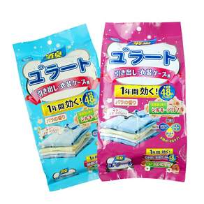 [BY]1+1일본 좀벌레퇴치제 곰팡이탈취제 천연 꽃향기 옷장방향제 냄새 탈취 좀약 옷장용 서랍장용 신발장용 향기남김/방습/곰팡이 방지, 블루 풍경향48p+48p