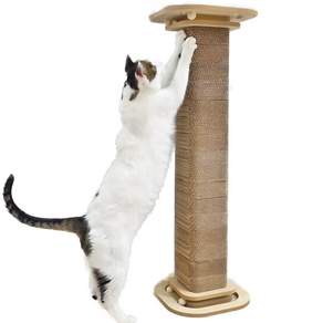 MAAH 고양이 수직 등대 스크래쳐 장난감 90cm 리필가능, 1개, 브라운