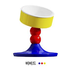 팔업 강아지 밥그릇 고양이 밥그릇 높이각도조절형 도자기 식기, 1개, 비비드