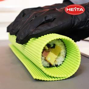 헤스타 100% 국산 실리콘 김밥말이 김밥틀 김발 김밥메이커 김밥만들기 후토마키 식기세척기 식세기 열탕소독 가능 위생 깨끗한 주방 도리도구, 그린, 1개