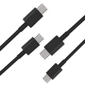1+1 삼성 정품 C to C 초고속 충전케이블 PD 60W 갤럭시 스마트폰 데이터통신, 1.8m, 블랙, 2개