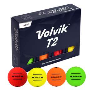 Volvik 볼빅 T2 골프공 무광 비비드 1더즌 신형 3선 트랙, T2컬러볼, 1개