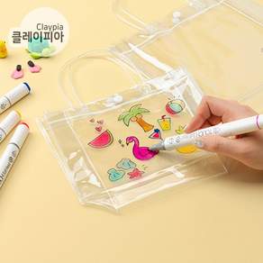 클레이피아 PVC 투명 비치백 물놀이 여름 방수 가방 만들기, 01. 비치백 (소) PVCB0401, 1개