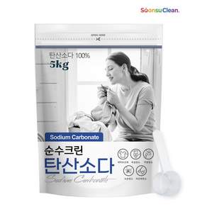 순수크린 워싱소다 탄산소다 5kg 초강력 세탁보조제 대용량 탈취 세탁세제 세탁소용 전문가용, 1개, 5L