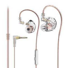 Lafitear LE2 듀얼 마그네틱 다이나믹 뮤직 유선 이어폰 3.5mm, 클리어