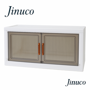 JINUCO 지누코 1단 60cm 대용량 접이식 리빙박스 수납장 수납합 정리함 옷보관함, 투명