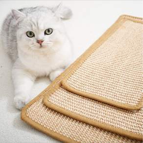 TSA 고양이 탈부착 스크래쳐 공간절약 사이잘삼 패드, 1개, 아이보리