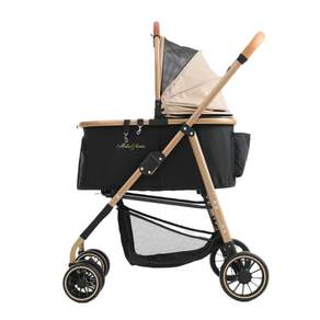 MILA&LOUIS 2025최신 강아지 유모차 애견유모차 원터치 퀵폴딩 강아지유모차 분리형 프리미엄 소중형견 접이식 개모차, 업그레이드 초경량, 골드, 1개