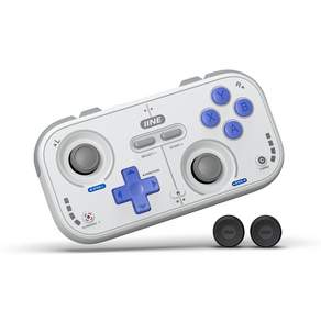 이이네 레트로 포켓 게임 컨트롤러 닌텐도 스위치 컨트롤러 홀 센서 조이스틱 Switch/PC/iOS/Android/차량 호환 게임 패드, 그레이+블루, 1개, L1031