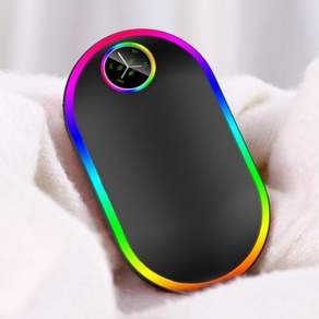 1+1 전자 전기 핫팩 미니 휴대용 충전식 손난로 손날로 컵라면만큼 뜨거운 핸드워머, 블랙, C310(블랙)