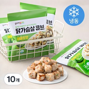 곰곰 닭가슴살 큐브 매콤청양 (냉동), 100g, 10개