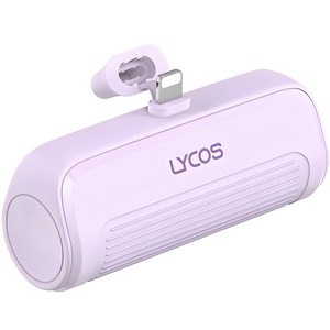 라이코스 미니 무선 일체형 보조배터리 5000mAh 8핀, LYCOS-M50008P, 라이트퍼플