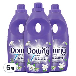 다우니 7일 지속 탈취파워 초고농축 섬유유연제 화이트티와 릴리 본품, 1.05L, 6개