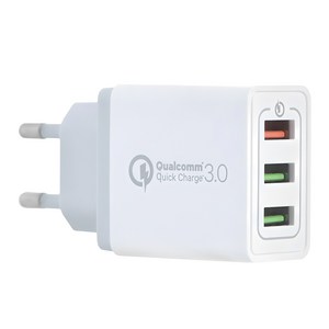 이지모션네트워크 3포트 USB 고속 충전기 HC-052 QC3.0, 화이트, 1개