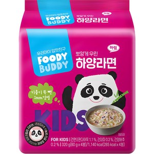 푸디버디 하양라면, 80g, 4개