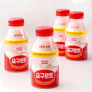 빙그레 대용량 요구르트, 280ml, 4개