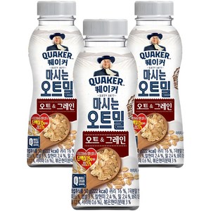 퀘이커 마시는 오트밀 오트&그레인, 50g, 3개