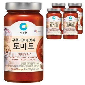 청정원 구운마늘과 양파 토마토 스파게티소스, 600g, 5개