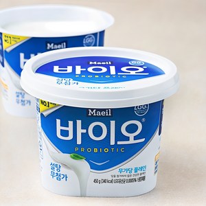 매일바이오 무가당 플레인, 450g, 2개