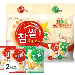 크라운 참쌀 설병 128g x 2p + 선과 115g x 2p 세트, 486g, 2세트