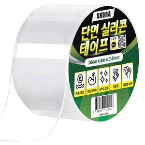 스코라 단면 실리콘 테이프 10cm x 5m, 1개