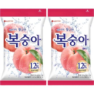 롯데웰푸드 복숭아 캔디, 153g, 2개