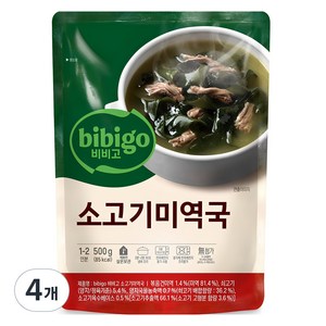 비비고 소고기 미역국, 500g, 4개