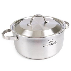 키친아트 코델리아 통오중 스텐냄비, 24cm, 실버