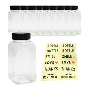 PH 사각 다용도병 10개 + 레터링스티커 1장, 혼합 색상, 200ml, 1개