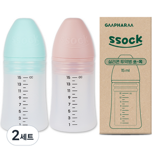 지엠팜 쏘옥 실리콘 투약병 민트 핑크 2종세트 15ml, 2세트