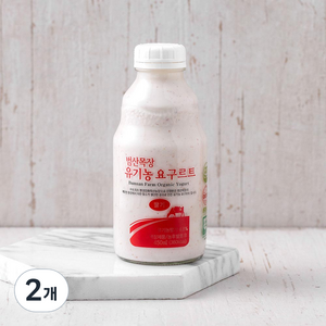 범산목장 유기가공식품인증 딸기요구르트, 450ml, 2개