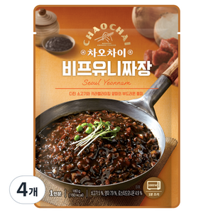 차오차이 비프 유니짜장, 180g, 4개