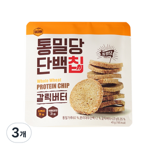 통밀당 단백칩 갈릭버터, 45g, 3개