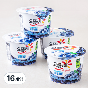 요플레 오리지널 요거트 블루베리, 180g, 16개입