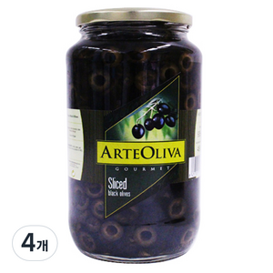 ARTE OLIVA 블랙 올리브 슬라이스, 935g, 4개