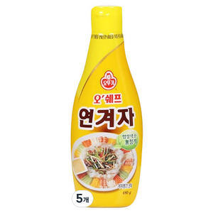 오뚜기 오쉐프 연겨자, 480g, 5개