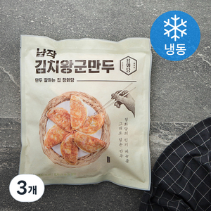 창화당 납작 김치 왕군만두 (냉동), 500g, 3개