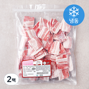 푸드랩플러스 스페인산 간편구이 삼겹살 지퍼백 (냉동), 1kg, 2팩