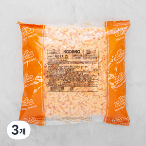 코다노 체다치즈, 1kg, 3개