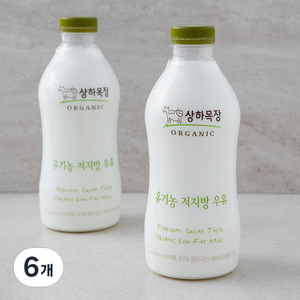 상하목장 우유 저지방, 750ml, 6개