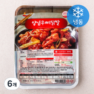 수월한 양념무뼈닭발 (냉동), 350g, 6개