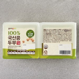 곰곰 100% 국산콩 두부, 500g, 2개